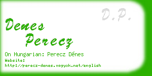 denes perecz business card